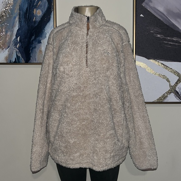 The Southern Shirt Co. -Sherpa Pullover with Pockets in Oyster size L - Picture 7 of 13
